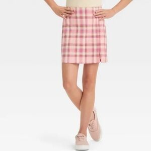 Art Class Girls Pink Plaid Mini Skirt